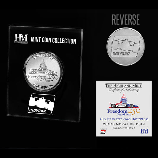2026 Freedom 250 Grand Prix Event Coin In Silver - Front & Back View