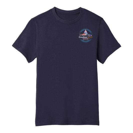 2026 Freedom 250 Grand Prix Youth Graphic T-Shirt in Navy - Front View