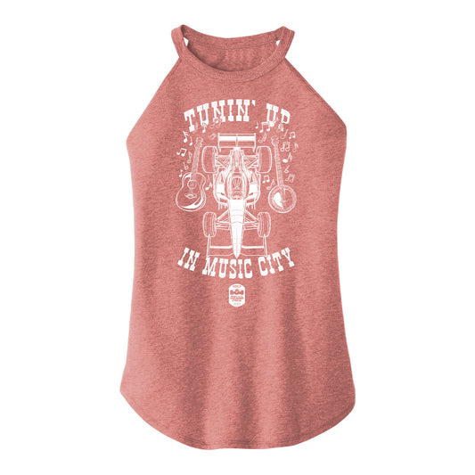 Ladies 2025 Borchetta Bourbon Music City Grand Prix Tank Top in Pink - Front View