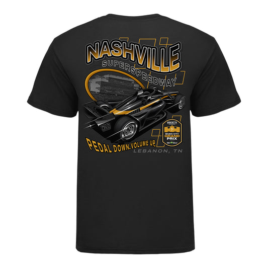 2026 Borchetta Bourbon Music City Grand Prix presented by OnlyBulls Ghost T-Shirt in Black - Back View