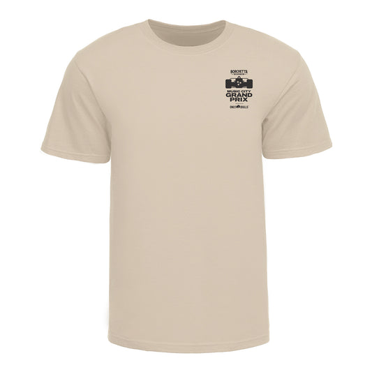 2026 Borchetta Bourbon Music City Grand Prix presented by OnlyBulls Cowboy T-Shirt in White - Front View