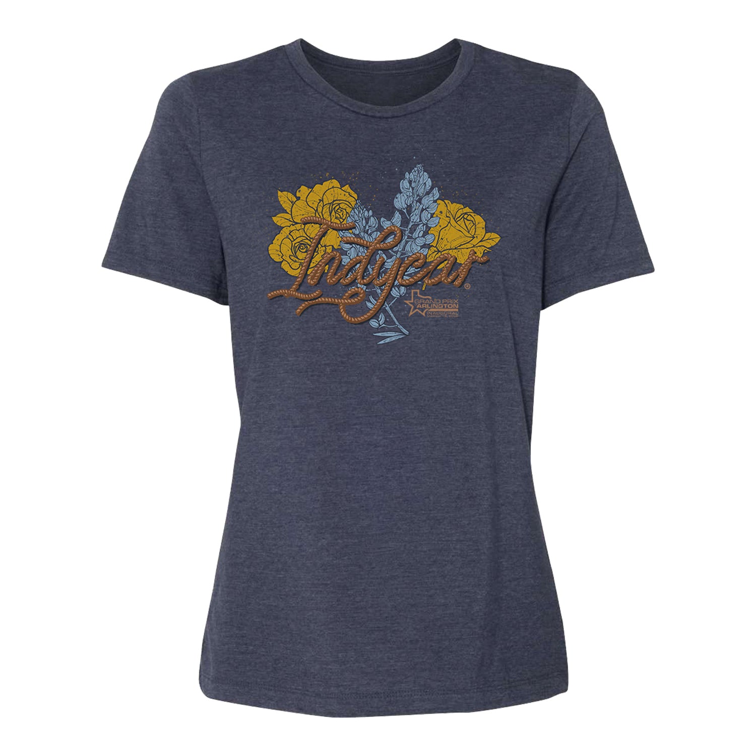 Ladies 2026 Inaugural Grand Prix of Arlington Flowers of Texas T-Shirt in Blue - Front View