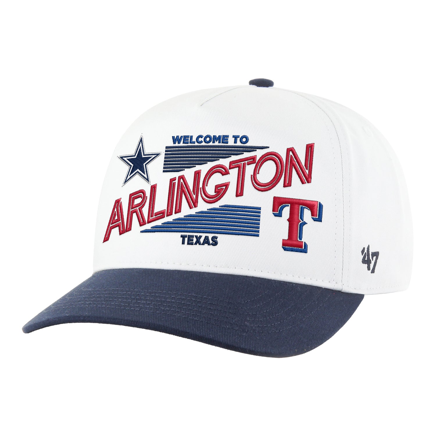 Grand Prix of Arlington x Cowboys x Rangers Collab Hat in White - Front Left View