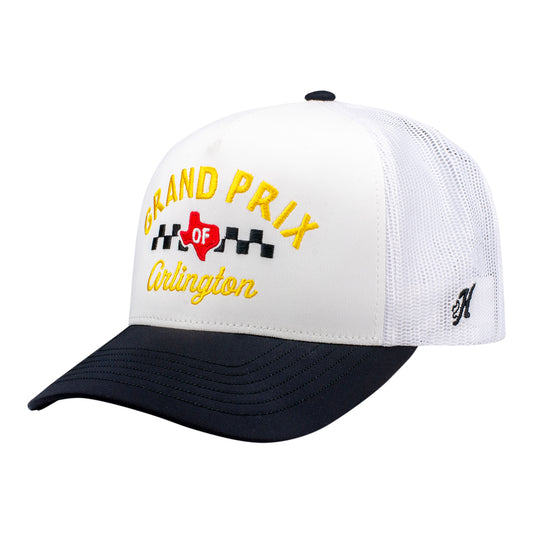 Grand Prix of Arlington HOOEY Meshback Hat in White - Front Left View