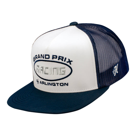Cowboys x GPA HOOEY Snapback Hat in White and Blue - Front Left View