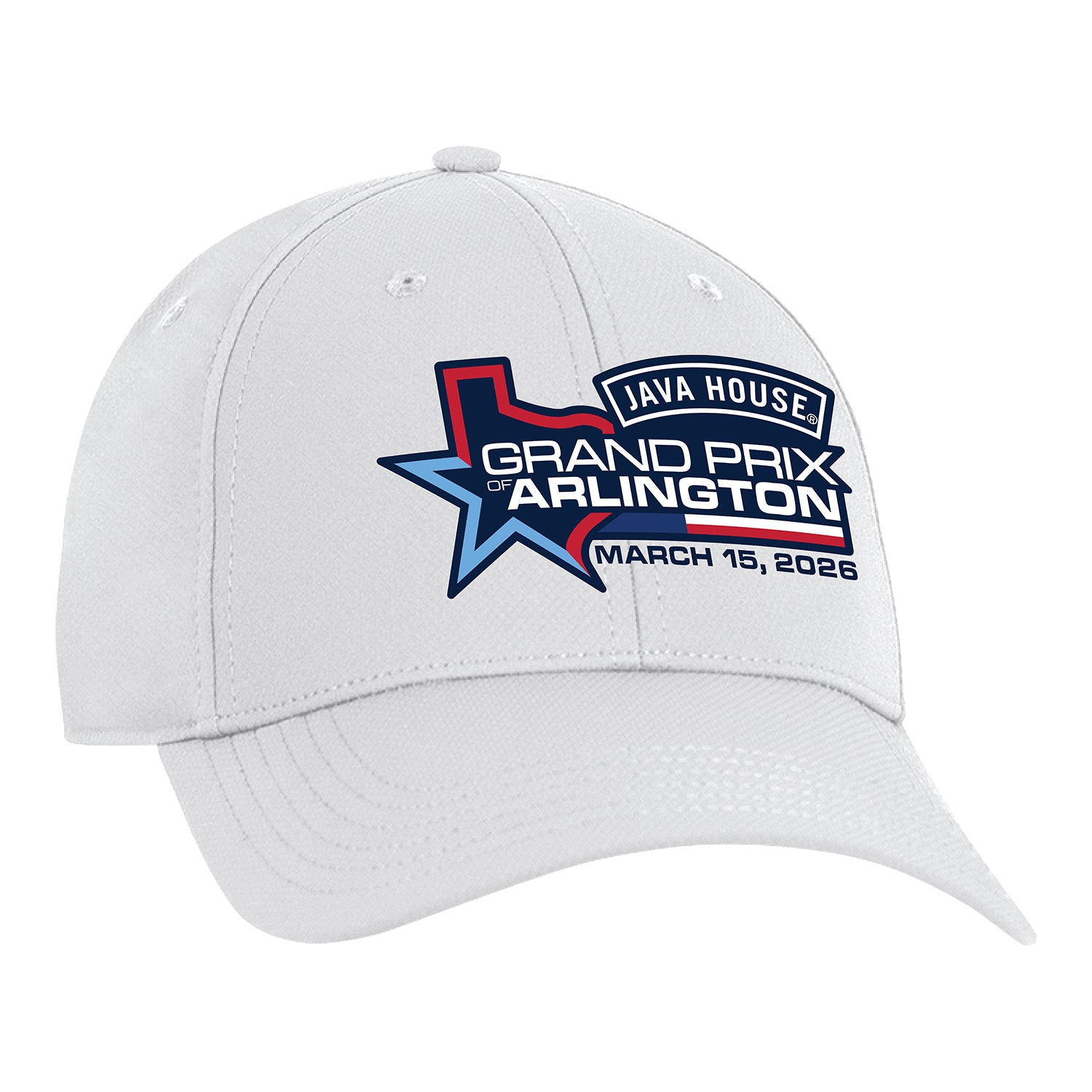 Java House Grand Prix of Arlington Hat In White - Angled Right Side View