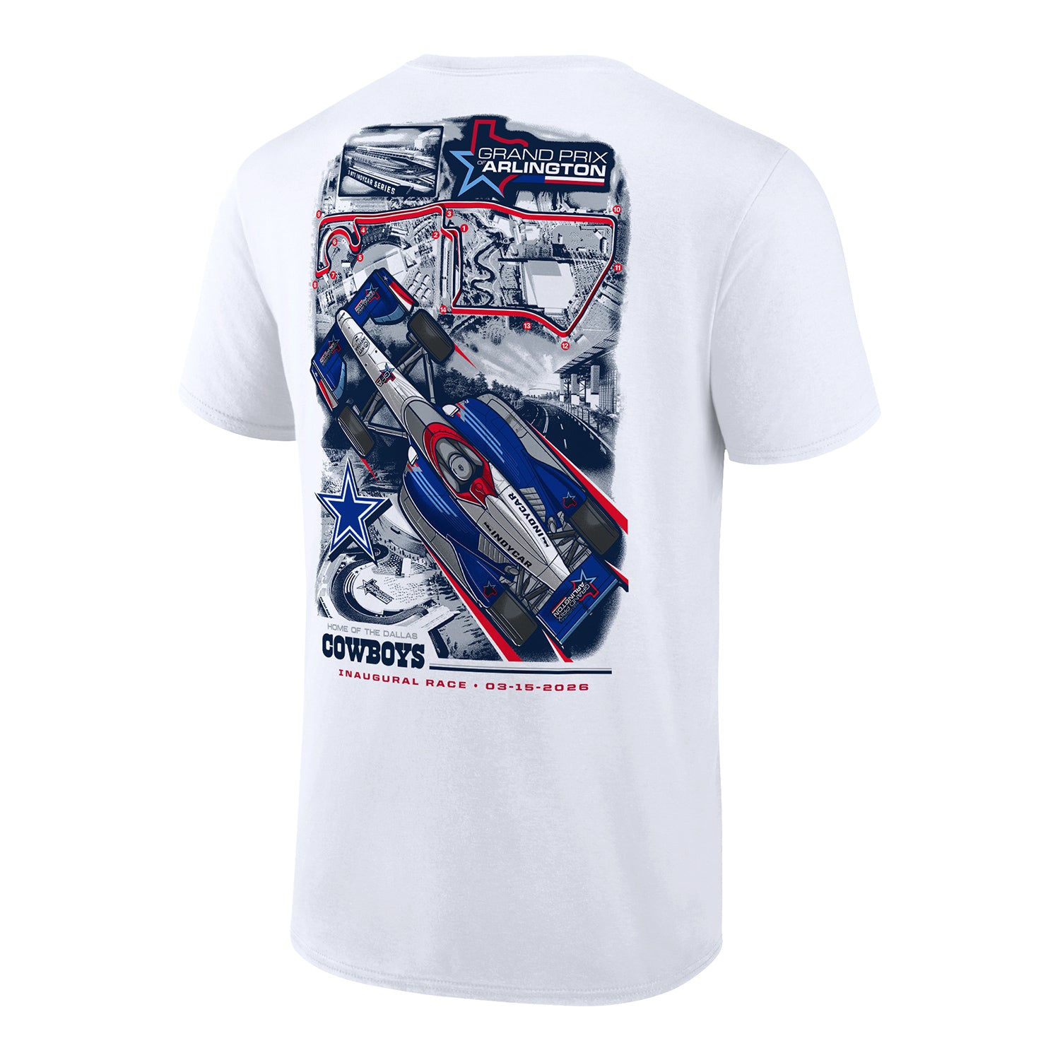 Grand Prix of Arlington Dallas Cowboys Collab T-Shirt - Back View