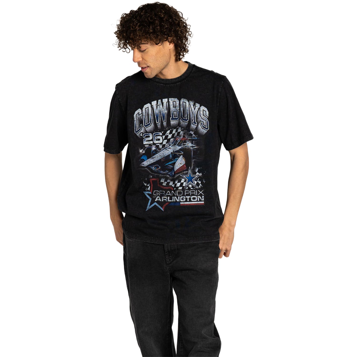 Grand Prix of Arlington x Cowboys Wild Collective T-Shirt in Black - Front View