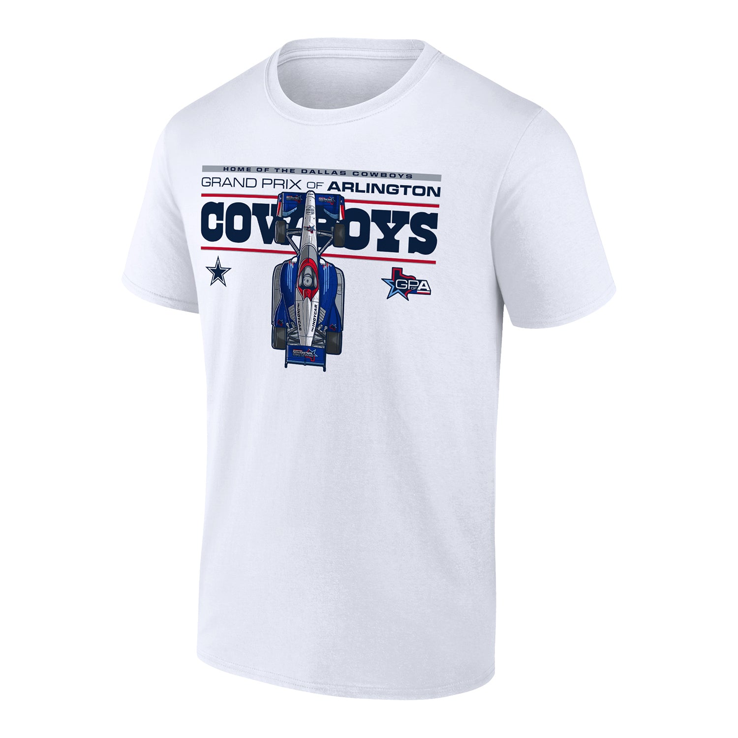 Grand Prix of Arlington Dallas Cowboys Collab T-Shirt in White - Front View