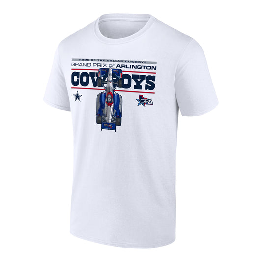 Grand Prix of Arlington Dallas Cowboys Collab T-Shirt in White - Front View