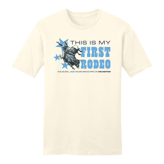 Java House Grand Prix of Arlington Rodeo T-Shirt in White - Front View