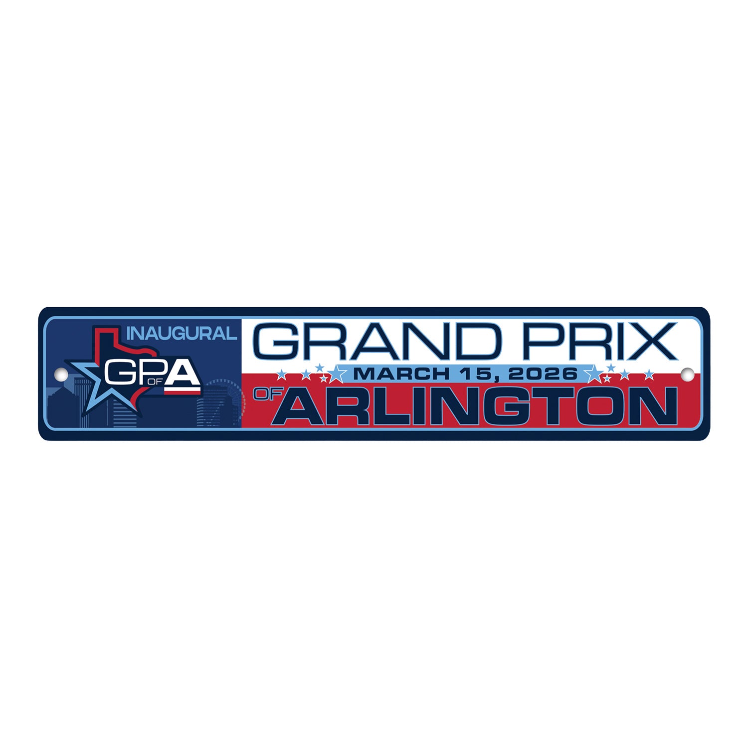 2026 Inaugural Arlington Grand Prix Street Sign - Front View