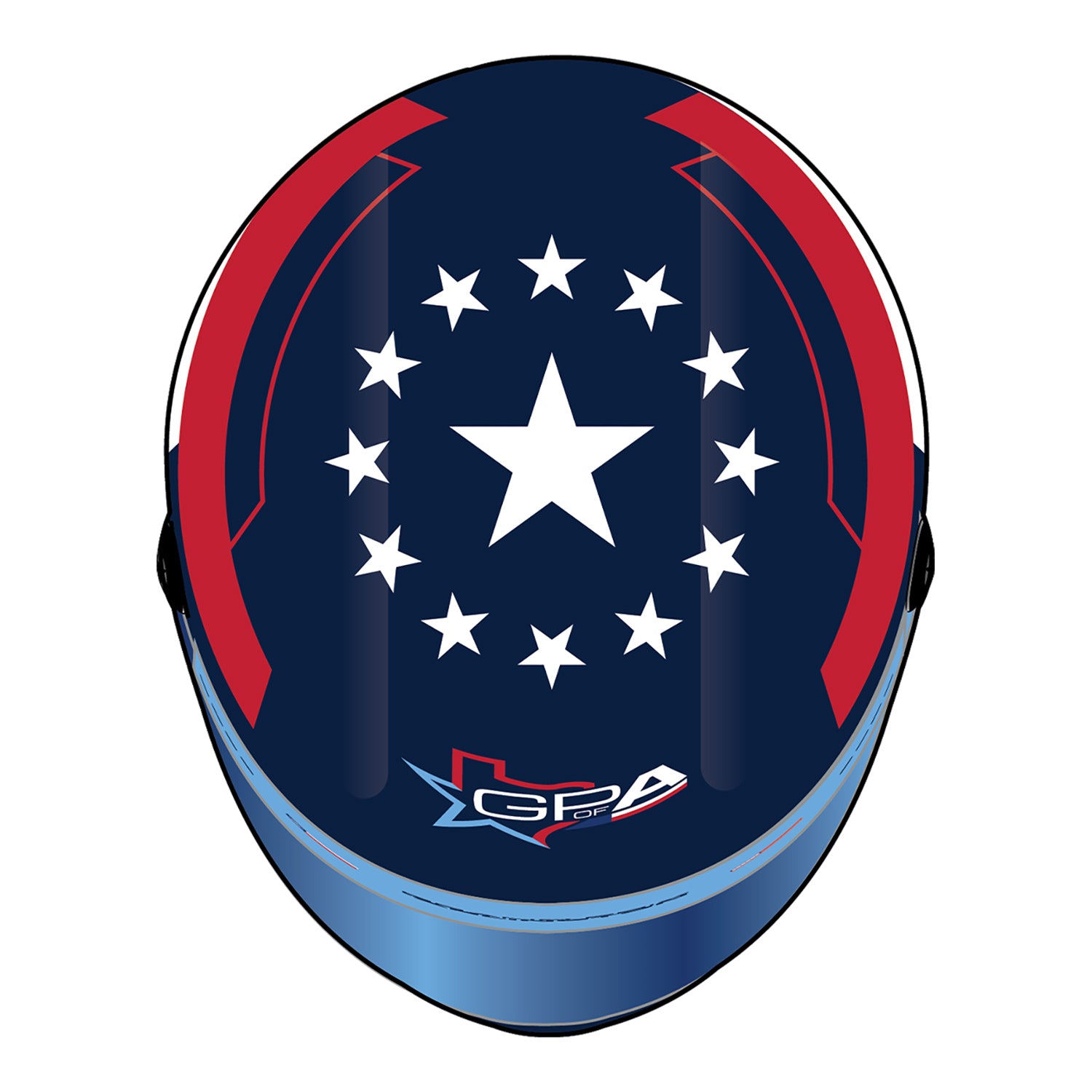 2026 Inaugural Grand Prix of Arlington Full-Size Helmet in Blue - Top View