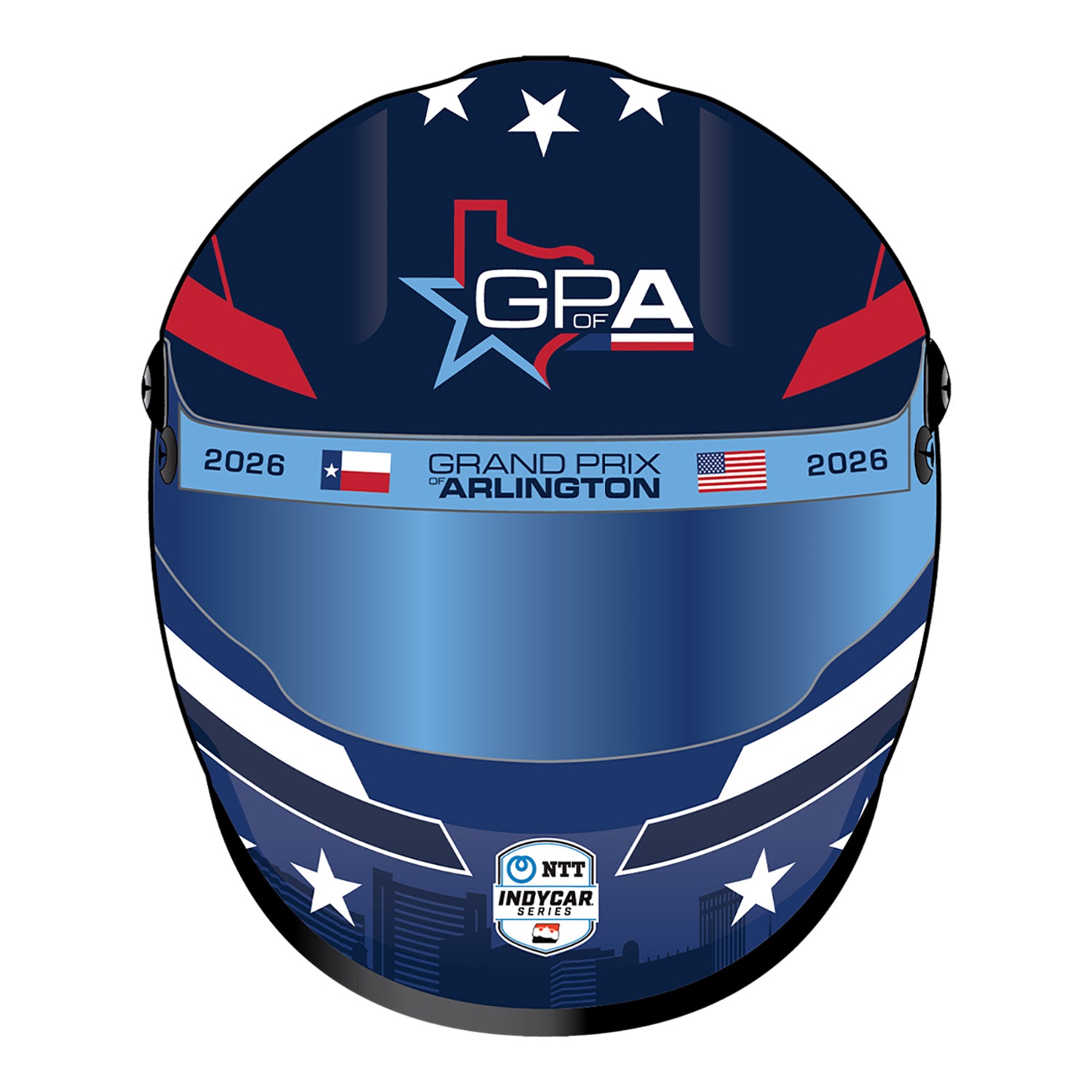 2026 Inaugural Grand Prix of Arlington Full-Size Helmet in Blue - Front View