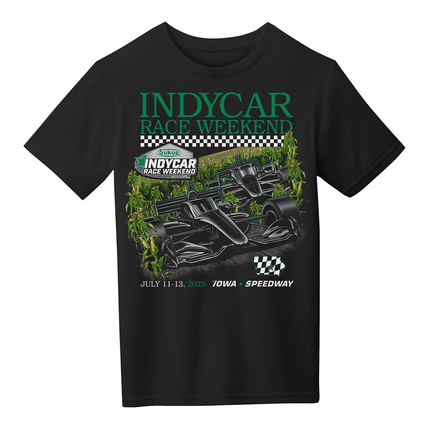 Youth 2025 Sukup INDYCAR Race Weekend Ghost Car T-Shirt in Black - Front View