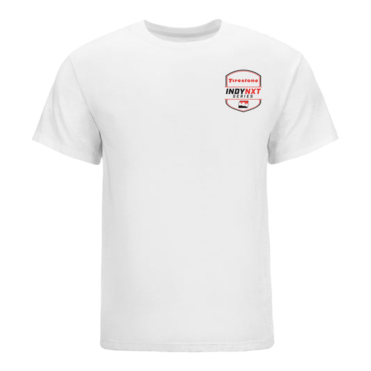 2026 AJ Foyt Racing INDY NXT T-Shirt in White - Front View