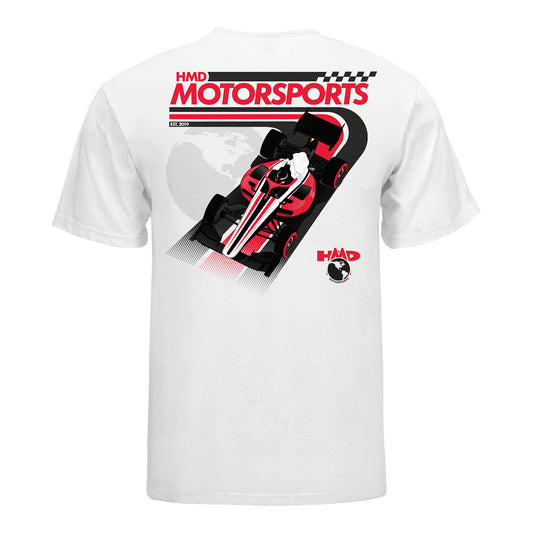2026 HMD Motorsports INDY NXT T-Shirt in White - Back View