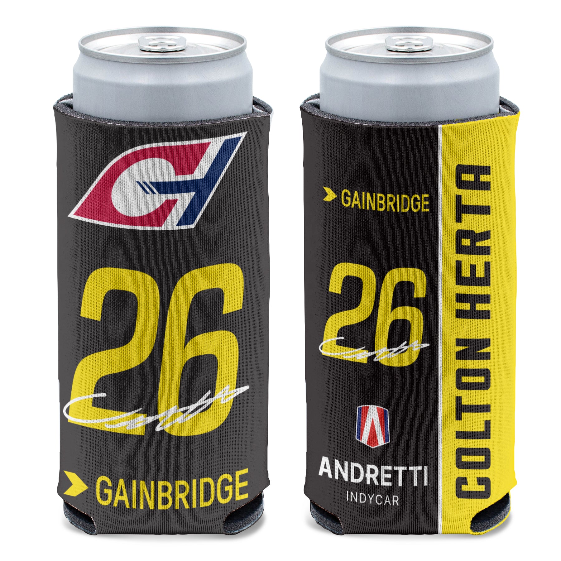 2025 Colton Herta Slim Can Cooler - Front and Back View