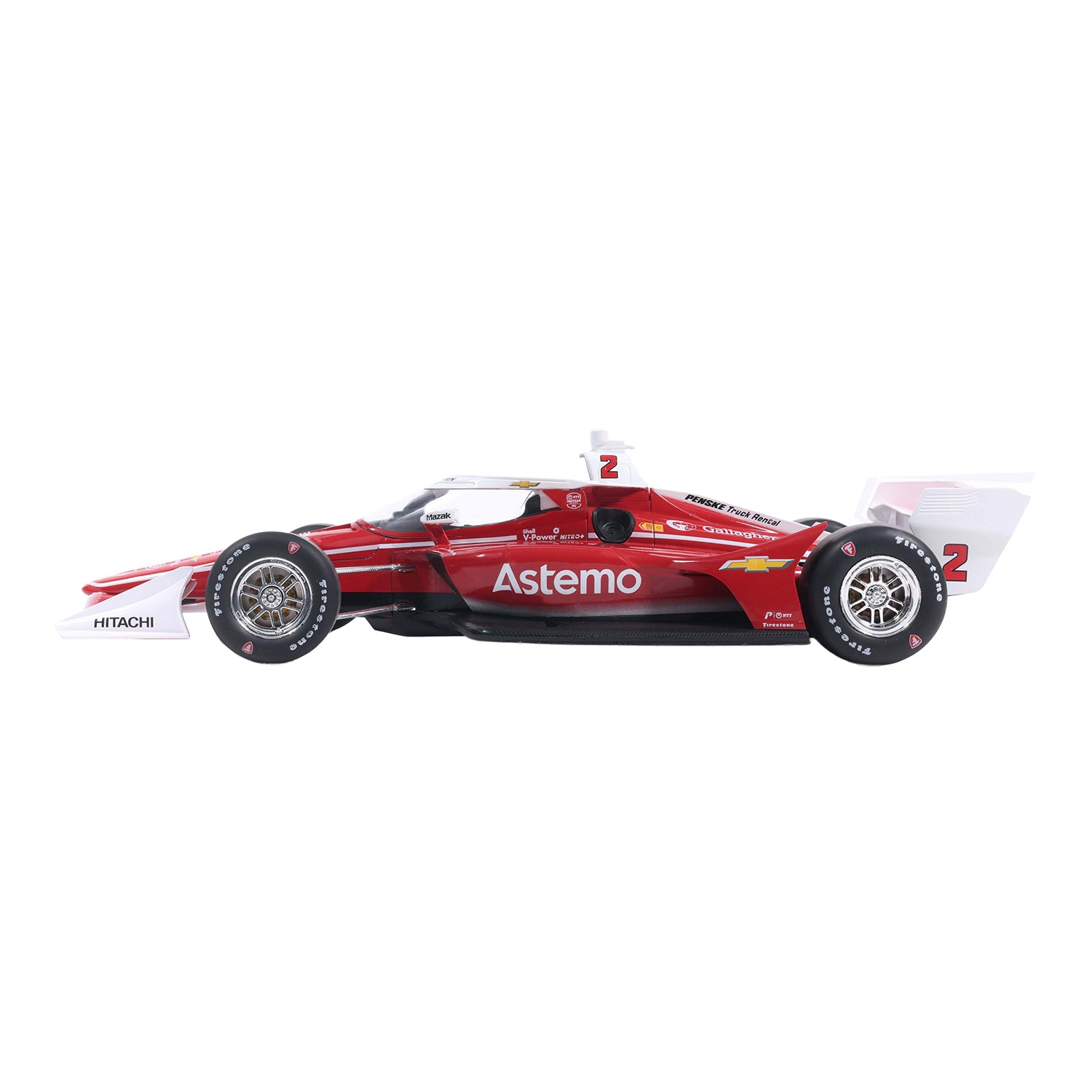2026 Josef Newgarden Astemo Diecast- 1:18  in Red - Side View