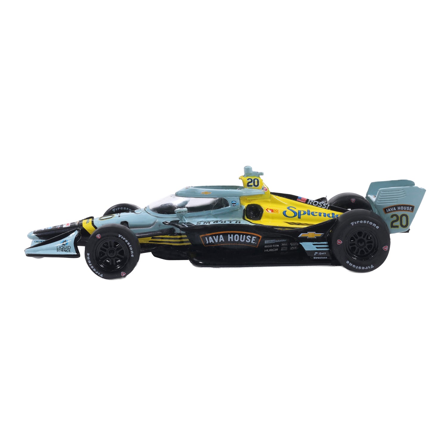 2026 Alexander Rossi Java House Diecast- 1:64 in BLue - Side View