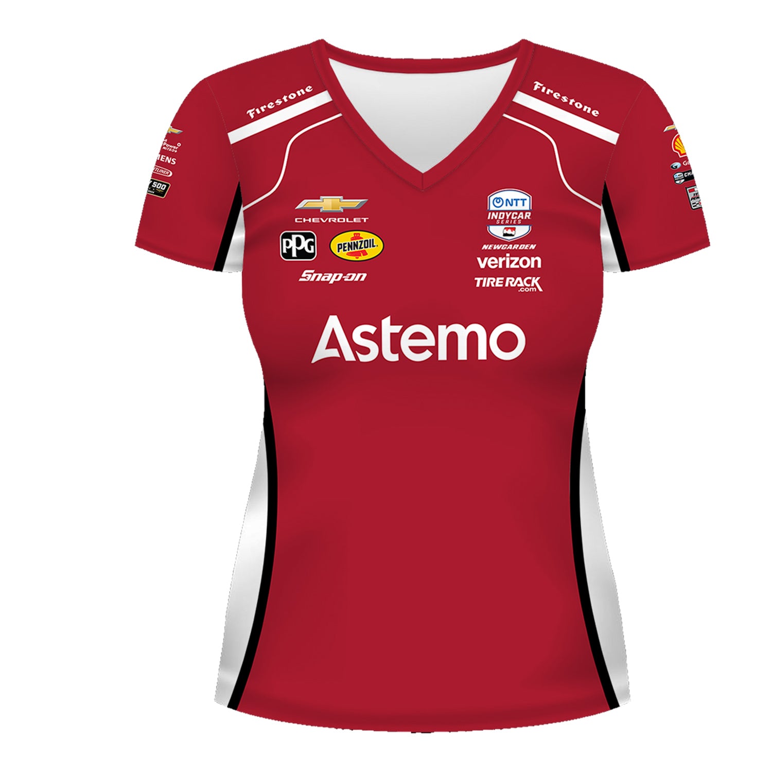 2026 Josef Newgarden Astemo Ladies Jersey in Red - Front View