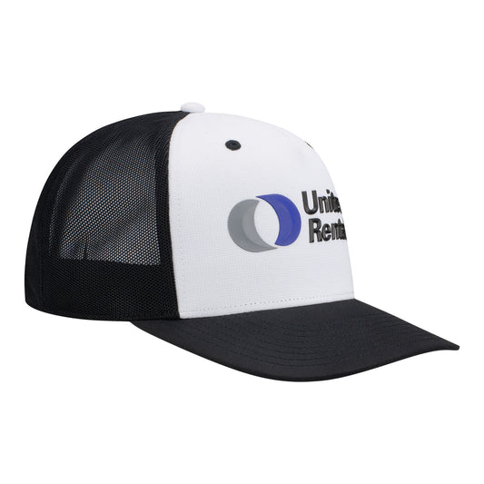 2023 Rahal United Rentals Hat in white and black, side view