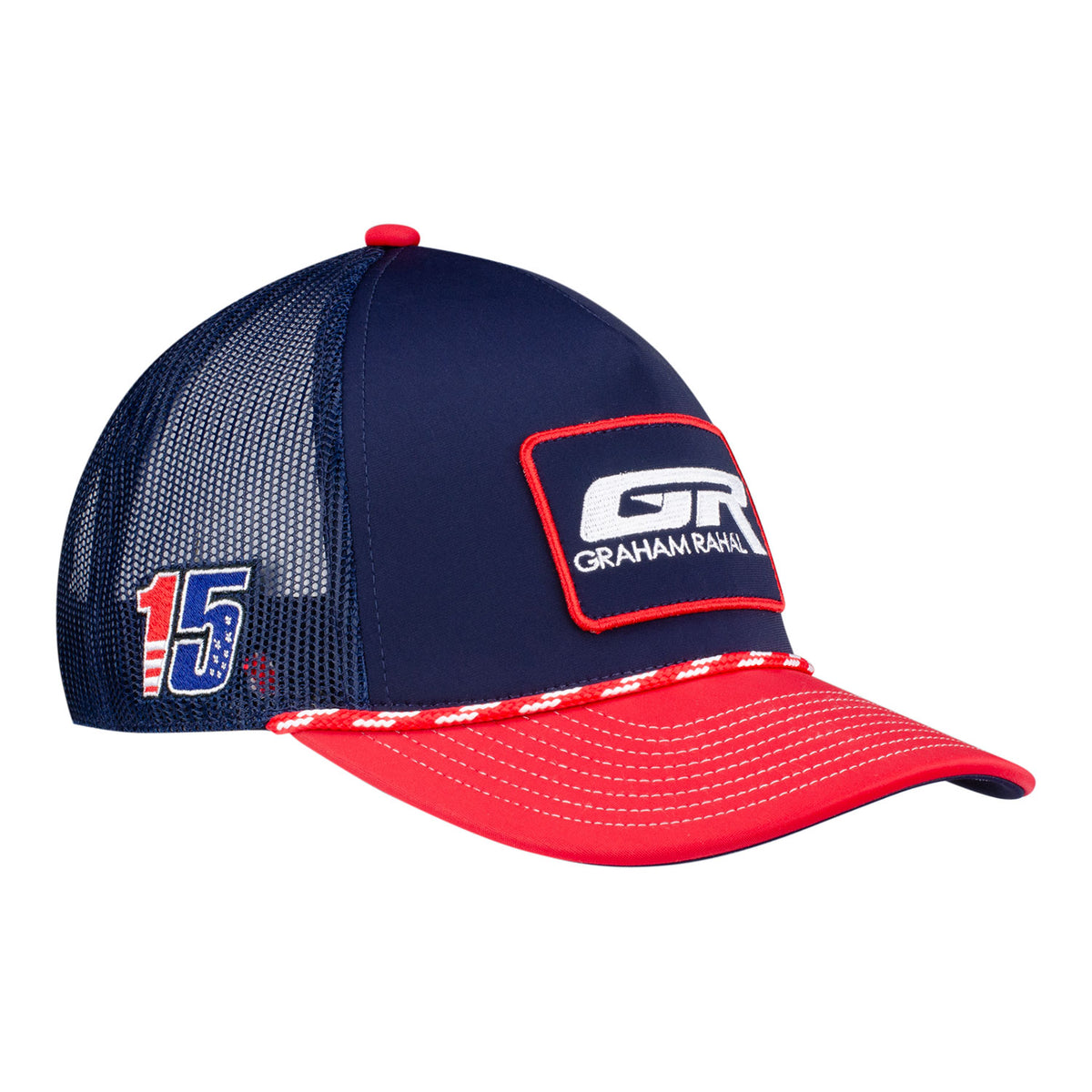 2025 Graham Rahal Hat in Blue - Front Right View 