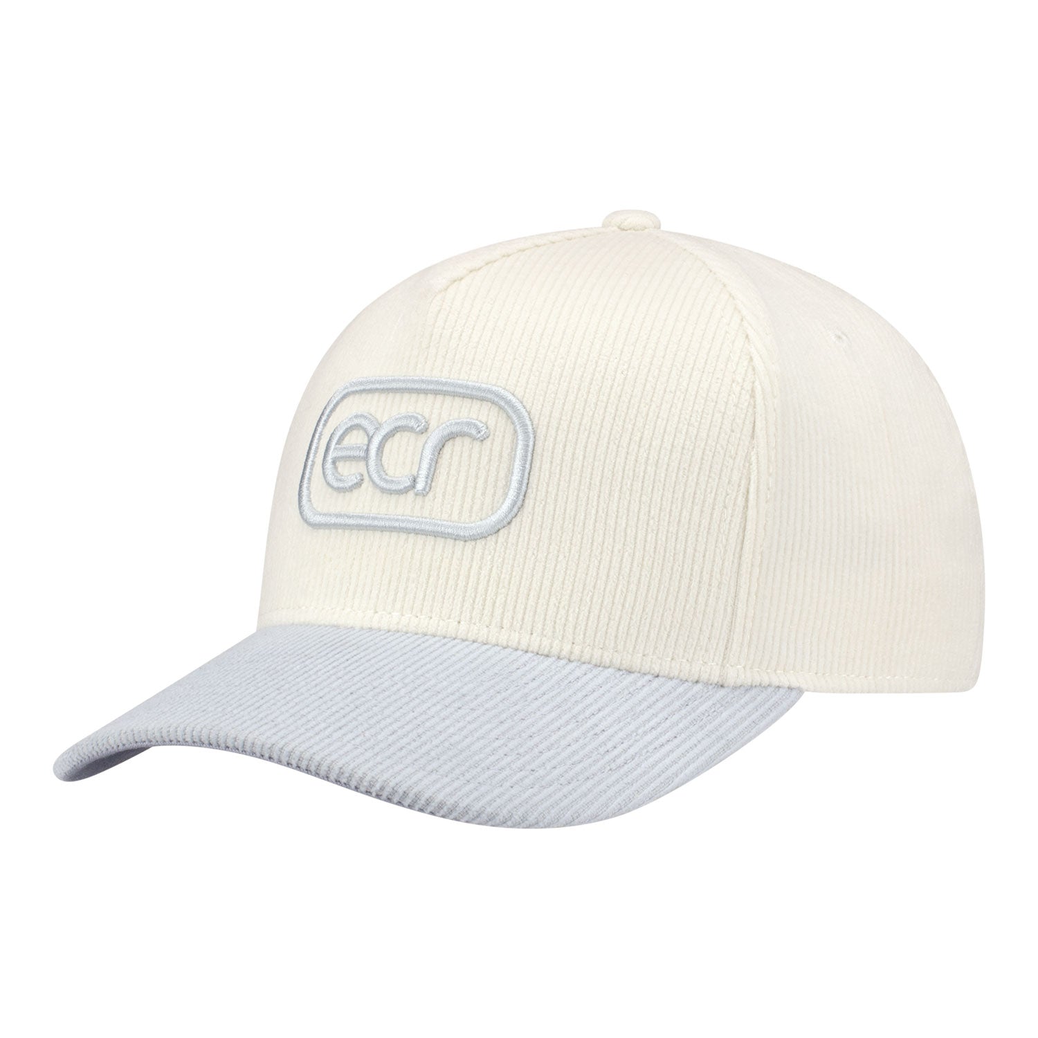 2026 ECR Corduroy Season Fifteen Hat in White - Front left view
