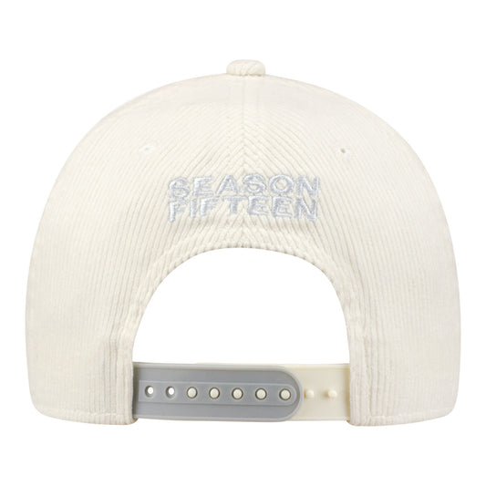 2026 ECR Corduroy Season Fifteen Hat in White - back View