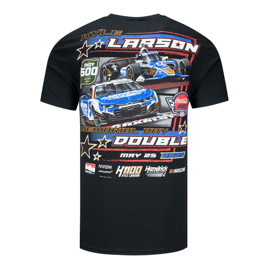 2025 Kyle Larson Memorial Day Double T-Shirt in Black - Back View