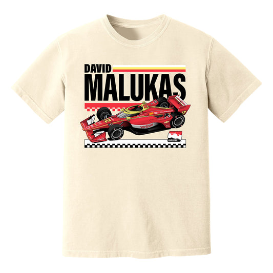 David Malukas 2026 Car Shirt in White - Front View