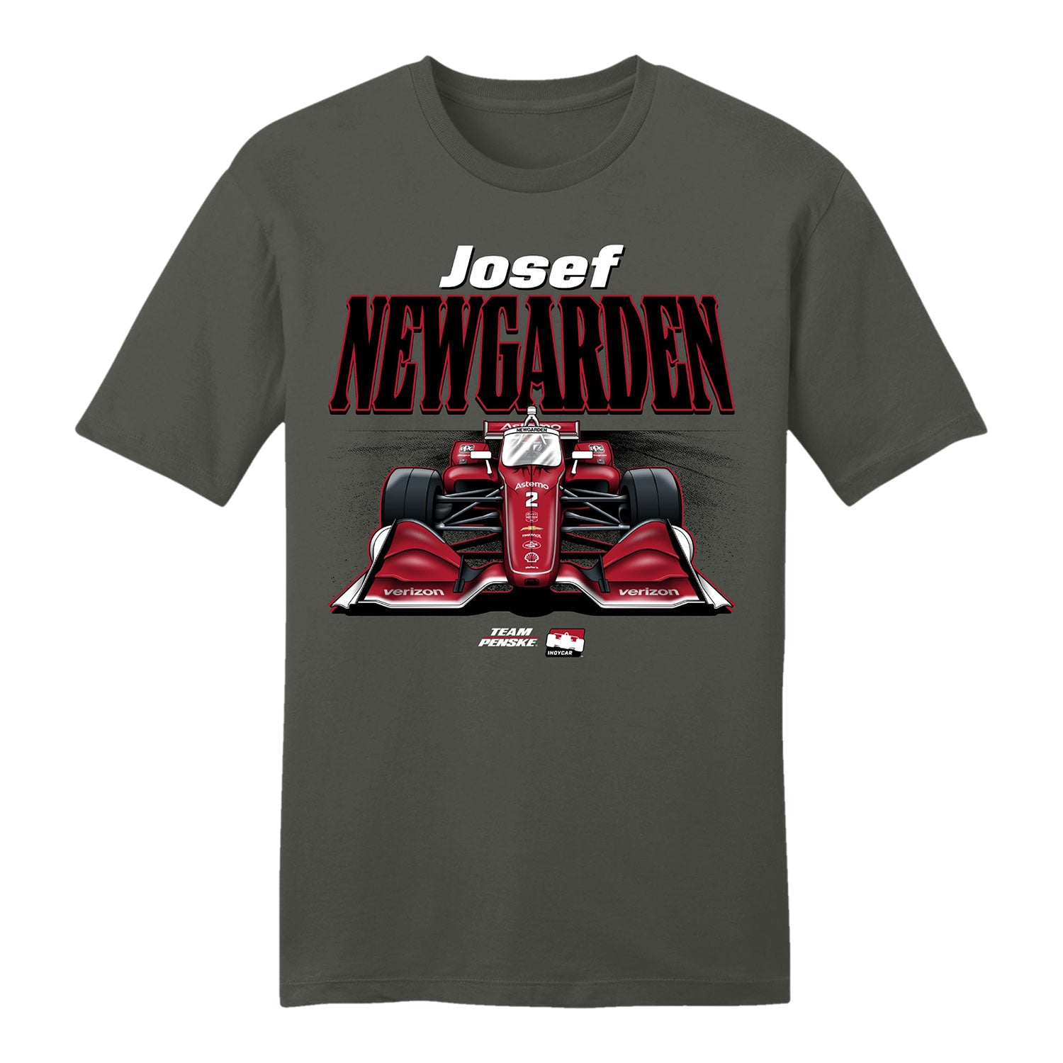 Josef Newgarden 2026 Car Shirt in Grey - Front View