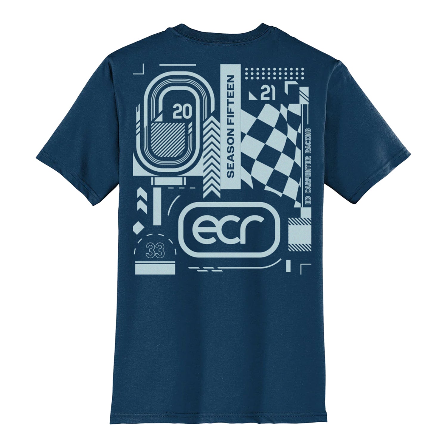 ECR Season Fifteen Team Shirt in Blue - Back View