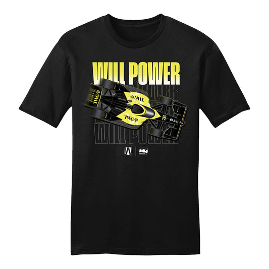 2026 Will Power TWG Shirt in Black - Front view