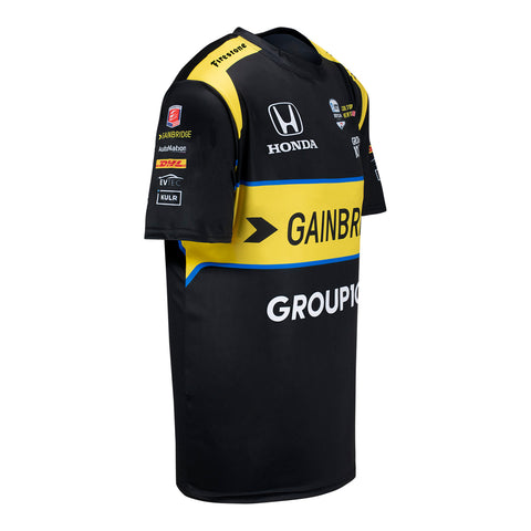 2023 Colton Herta Men's Jersey in black and yellow, side view