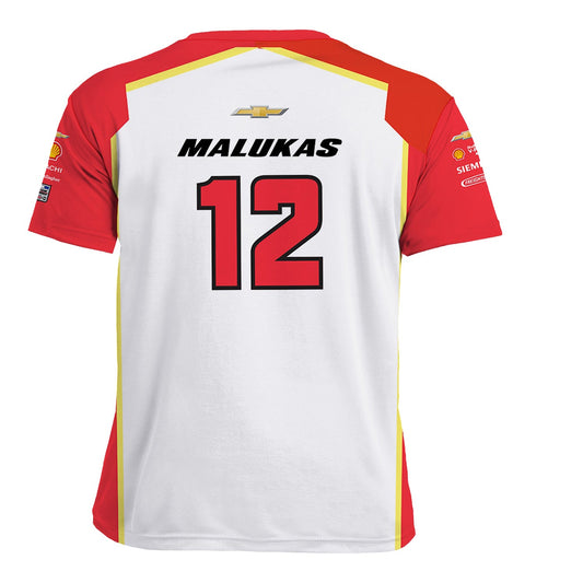 2026 David Malukas Verizon Jersey in White - Back View