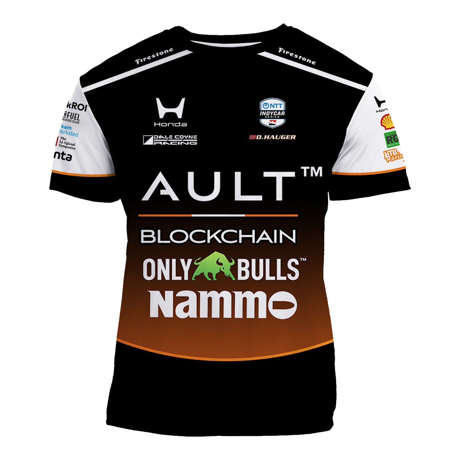 2026 Dennis Hauger DCR Jersey In Black, Orange & White - Front View