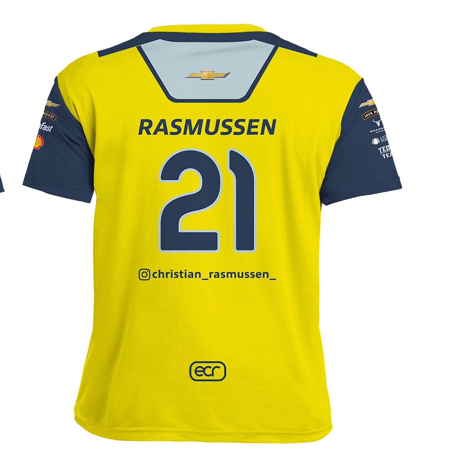2026 Christian Rasmussen ECR Jersey in Yellow - Back View