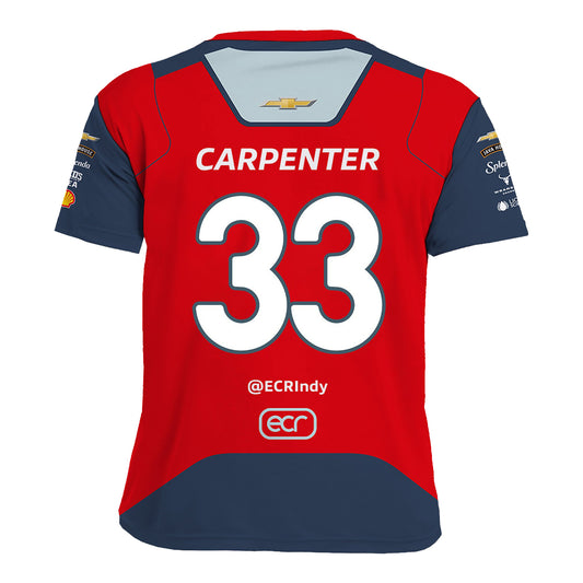 2026 Ed Carpenter SlimFast Jersey in Blue and Red - Back view