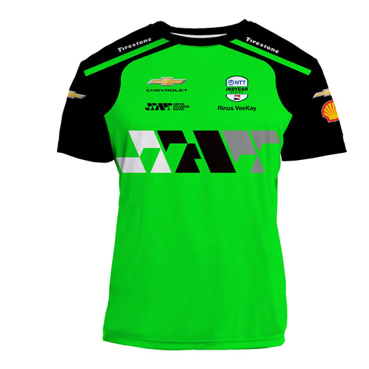2026 Rinus VeeKay Juncos Hollinger Jersey in Green - Front View