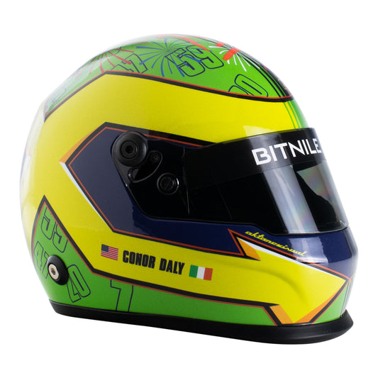 2023 Conor Daly Mini Helmet in green - side view