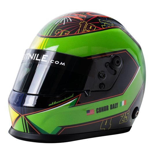 2023 Conor Daly Mini Helmet in green - front view