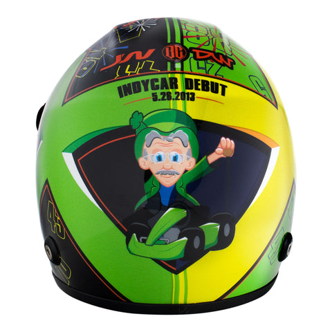 2023 Conor Daly Mini Helmet in green - back view