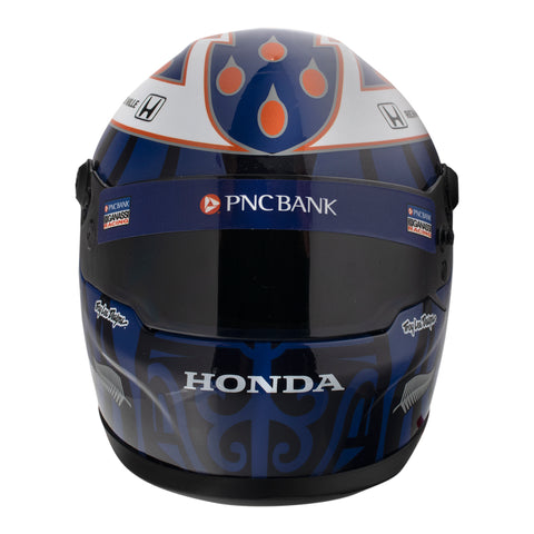 2023 Scott Dixon Mini Helmet in blue and black, front view