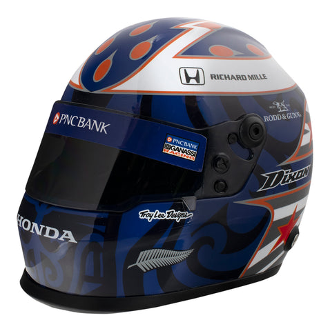 2023 Scott Dixon Mini Helmet in blue and black, side view