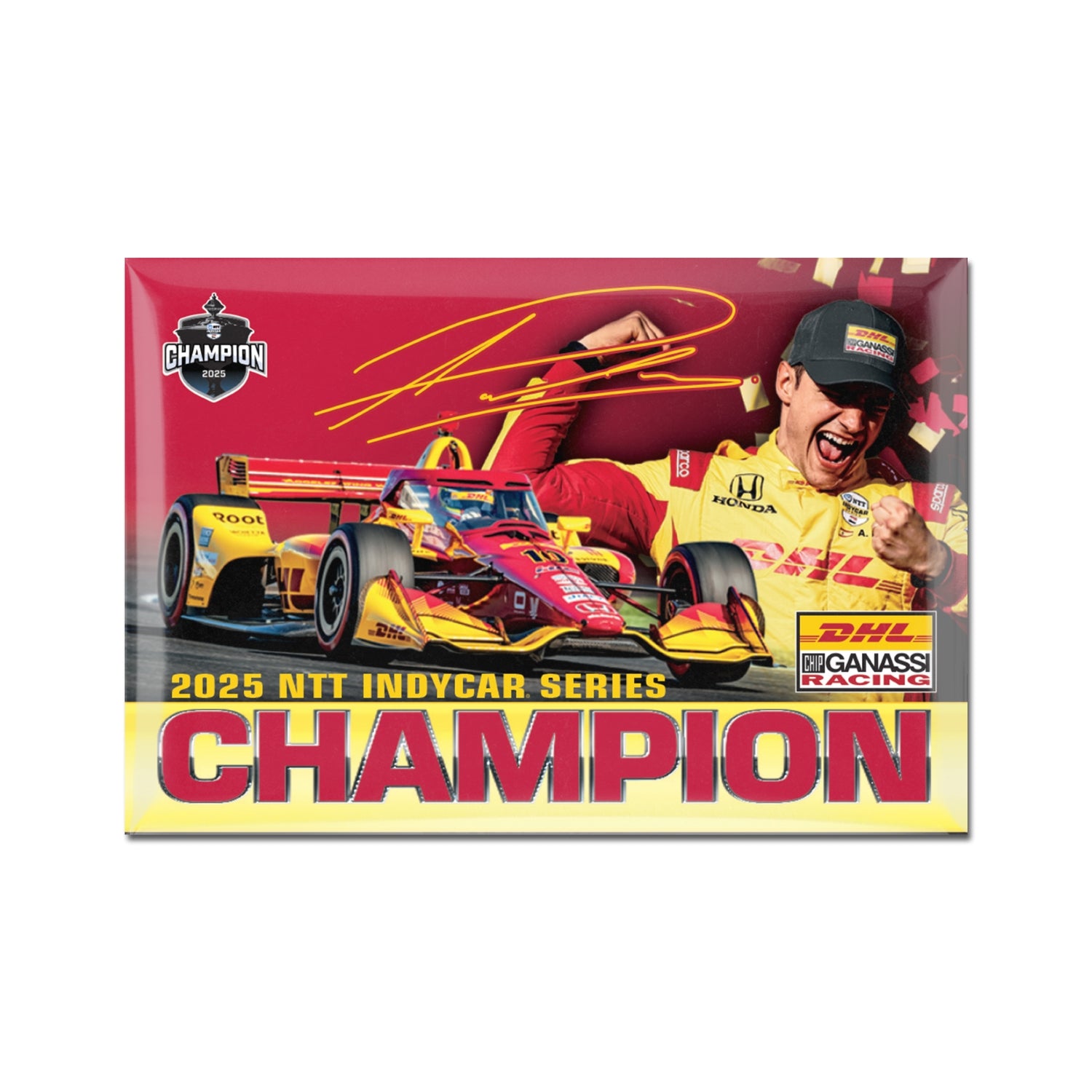 2025 NTT INDYCAR Champion 2x3 Magnet - Front View