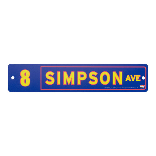 Kyffin Simpson #8 Street Sign In Blue & Yellow - Front View