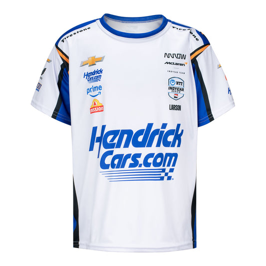 2025 Youth Kyle Larson Jersey in White - Front View