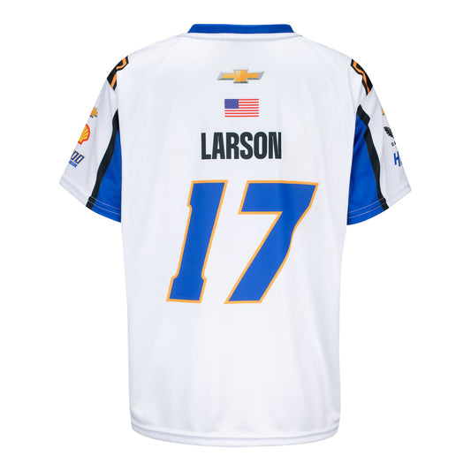 2025 Youth Kyle Larson Jersey in White - Back View