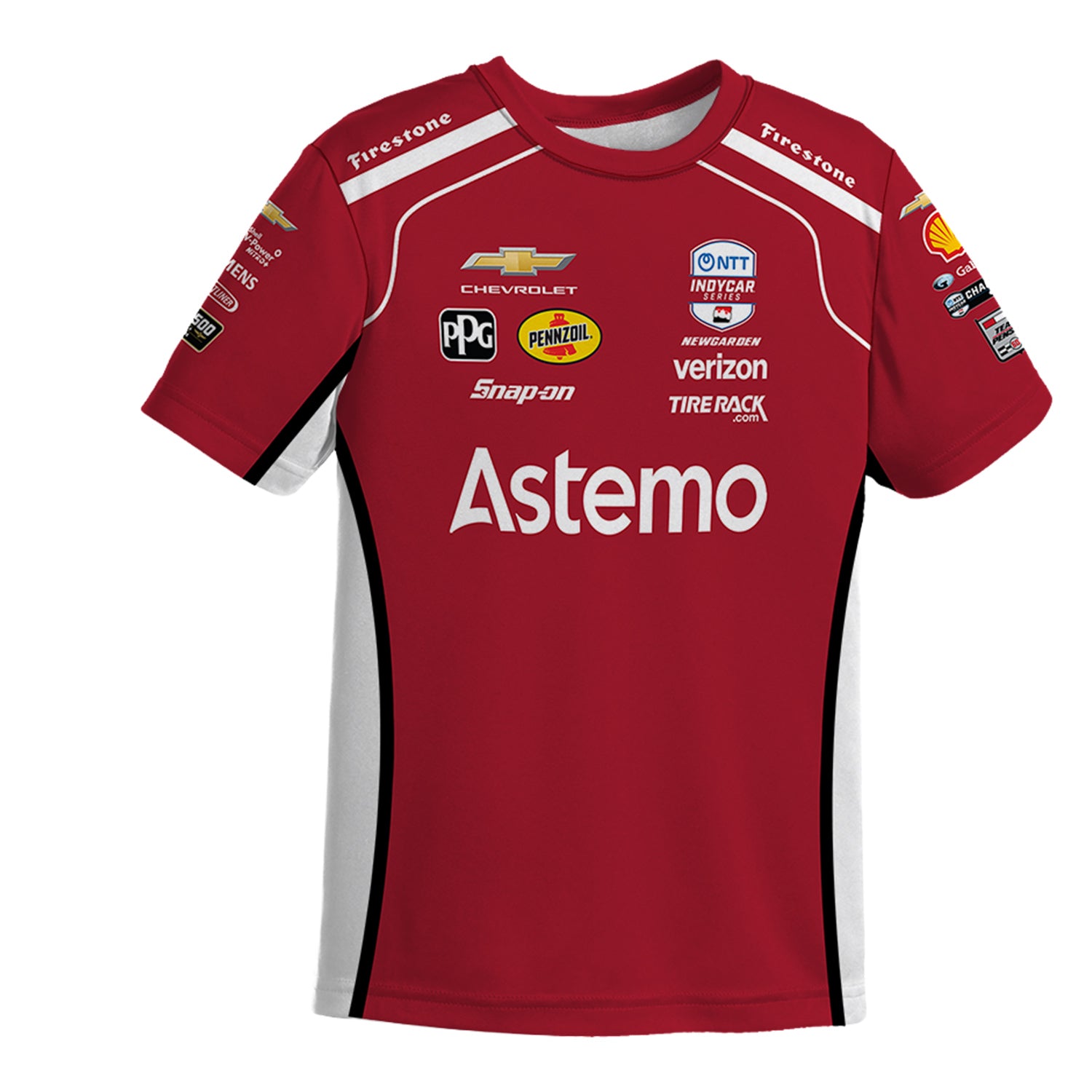 2026 Josef Newgarden Astemo Youth Jersey in Red - Front View